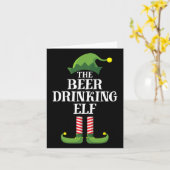 Carte Bière Boire Elf Correspondant Famille Groupe Noël (Fleur jaune)