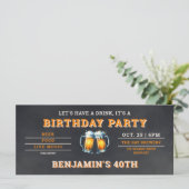 Carte Bière Brasserie à thème Hommes 40e anniversaire No (Debout devant)