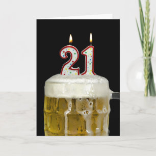 Carte Bière d'anniversaire 21 ans