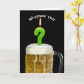 Carte Bière d'anniversaire avec la bougie (Fleur jaune)