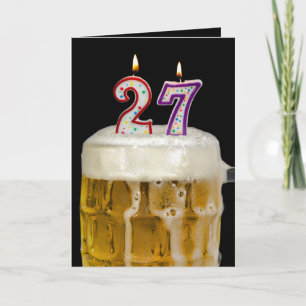 Carte Bière du 27e anniversaire en noir