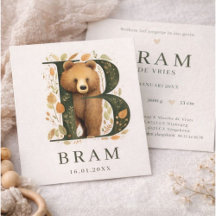 Biére Monogramme Animal de la forêt verte Garçon N