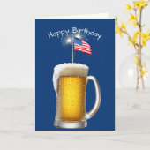 Carte Bière Patriotique D'Anniversaire Avec Éperviers (Fleur jaune)