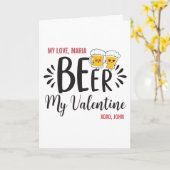 Carte BIÈRE SUR MESURE Mon Valentin ou Toute Proposition (Fleur jaune)