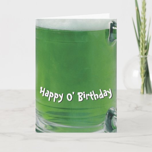 Carte Bière verte d'anniversaire irlandais (Devant)