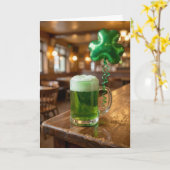 Carte Bière verte et ballon de la Saint-Patrick (Fleur jaune)