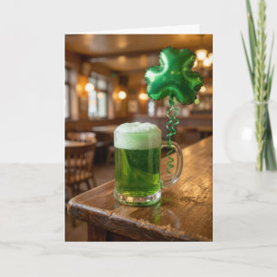 Carte Bière verte et ballon du jour de la Saint-Patrick