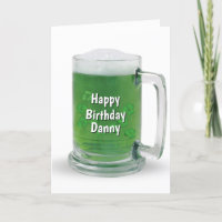 Bière verte irlandaise Anniversaire Avec Nom