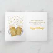 Carte Bières et encouragements Vingt et unième anniversa (Intérieur)