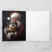 Carte Biewer Terrier Avec Noël Festif Du Père Noël (Intérieur)