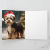 Carte Biewer Terrier chien dans la neige Noël (Intérieur)