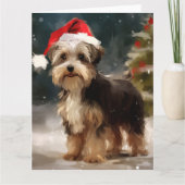 Carte Biewer Terrier chien dans la neige Noël (Devant)