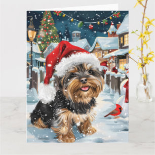 Carte Biewer Terrier Chien Winter Wonderland Noël Joie