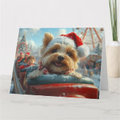 Carte Biewer Terrier Dog Roller Dessous de verre Noël (Devant)