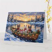 Carte Biewer Terrier Noël Bateau Vacances (Fleur jaune)