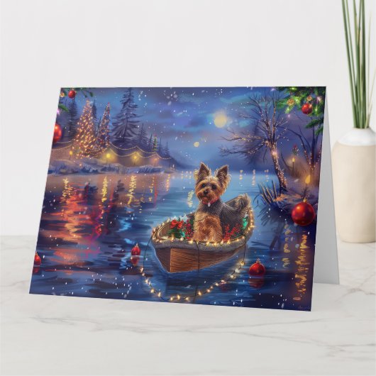 Carte Biewer Terrier Noël Festive Voyage (Devant)