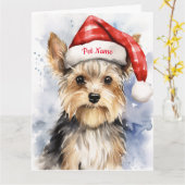 Carte Biewer Terrier Noël personnalisé (Fleur jaune)