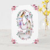 Carte Big 9th Birthday Girl Photo Collage Fleur rose (Fleur jaune)