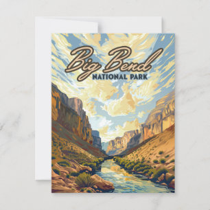 Carte Big Bend National Park Texas Desert Retro Card
