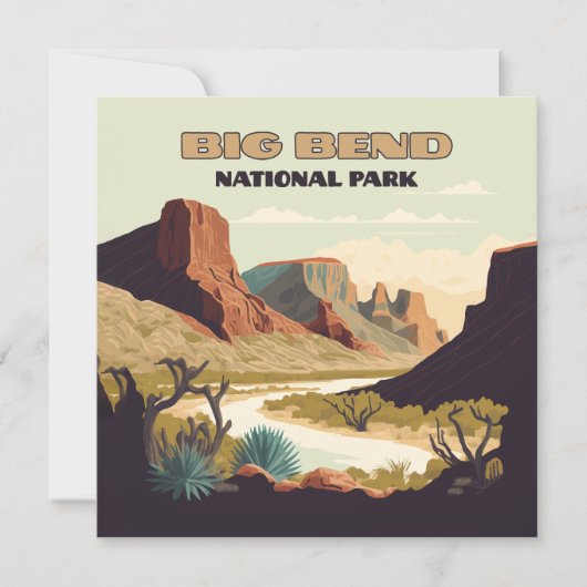 Carte Big Bend National Park Texas Retro Travel (Devant)