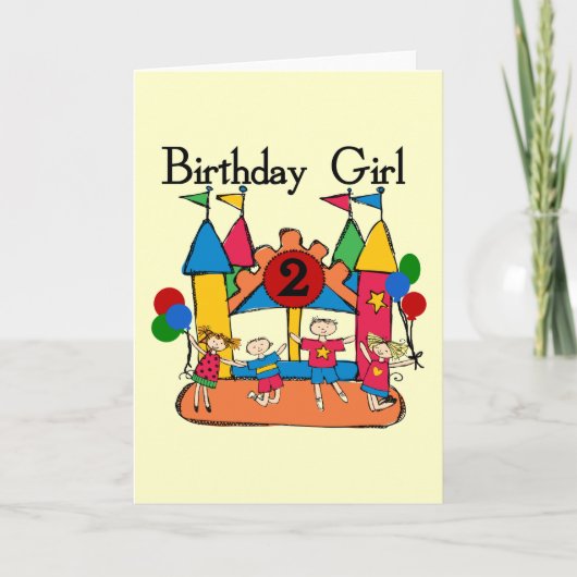 Carte Big Bounce Girl 2nd Birthday Tshirts et cadeaux (Devant)