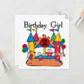 Carte Big Bounce Girl 2nd Birthday Tshirts et cadeaux (Devant/Arrière en situation)
