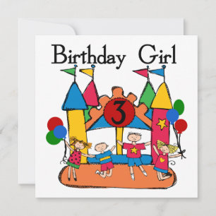 Carte Big Bounce Girl 3e Anniversaire Tshirts et cadeaux