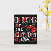 Carte Big Brother De La Fille D'Anniversaire Ladybug Big (Fleur jaune)
