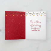 Carte Big Buck Wearing a Glowing Christmas Wreath (Intérieur)