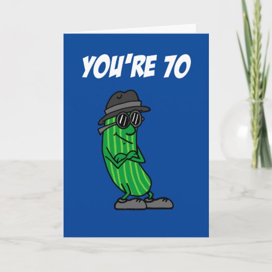 Carte Big Dill 70e Anniversaire Pickle Pun (Devant)