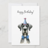 Carte Big Dog in a Tiny Birthday Party Hat and Bowtie (Devant)