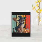 Carte Big Floppa Mème Caracal Chat Halloween (Fleur jaune)
