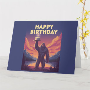 Carte Big Foot Birthday Cryptozoology Art bizarre drôle