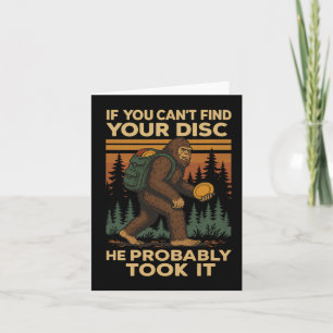 Carte Big Foot Drôle Disque Golf Sasquatch Hommes Femmes
