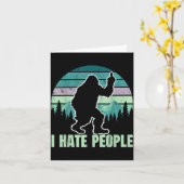 Carte Big Foot I Hate People Middle Finger Sasquatch Ret (Fleur jaune)