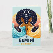 Carte Big Gemini Energy Afro Twin Goddess Anniversaire (Devant)