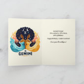 Carte Big Gemini Energy Afro Twin Goddess Anniversaire (Intérieur)