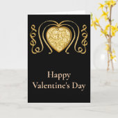 Carte Big Gold Heart Valentine Famille Salut (Fleur jaune)