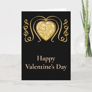 Carte Big Gold Heart Valentine Famille Salut
