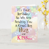 Carte Big Hug and Kiss Silly Birthday (Fleur jaune)