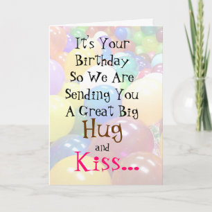 Carte Big Hug and Kiss Silly Birthday