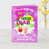 Carte Big Milestone Anniversaire Soins Amusants Cocktail (Fleur jaune)