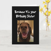 Carte Big Nose Chien drôle Anniversaire Soeur Aimer Chie (Fleur jaune)