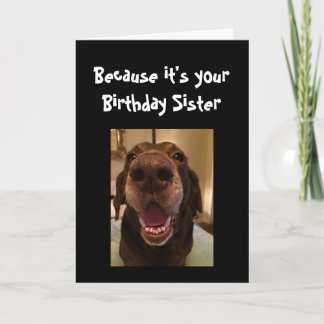 Carte Big Nose Chien drôle Anniversaire Soeur Aimer Chie