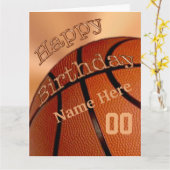 Carte BIG Personnalisé Joyeux Anniversaire Basketball Ca (Fleur jaune)
