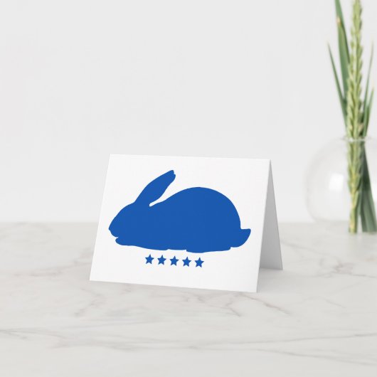 Carte Big Rabbit Silloute dans Blue BLANK (Devant)