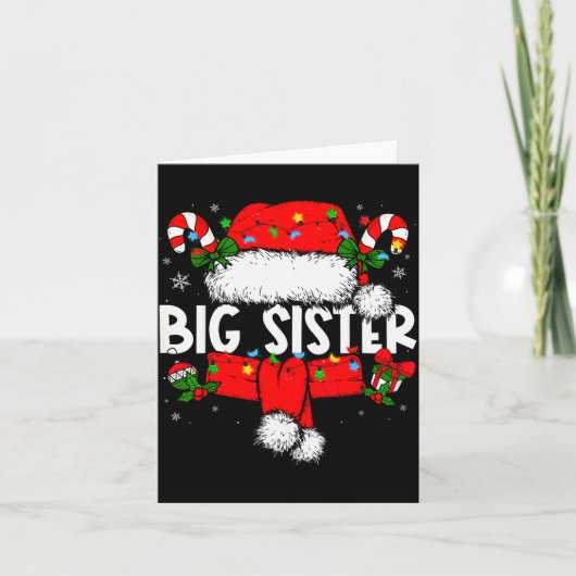 Carte Big Sister Christmas Pajama Santa Claus Family Mat (Devant)