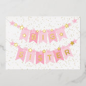 Carte Big Sister New Baby Foil (Recto)