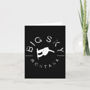 Carte Big Sky Montana Graphisme Vintage Snowboard
