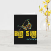 Carte Big Sky Montana Ski Vintage (Fleur jaune)